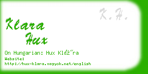 klara hux business card